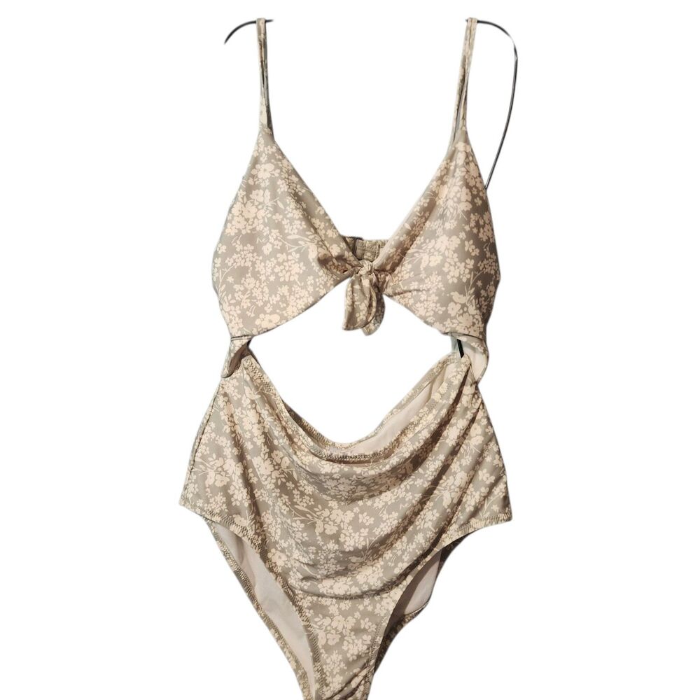 Lauren Conrad Size XL One-Piece Swimming Suit Floral Tie Front Padded